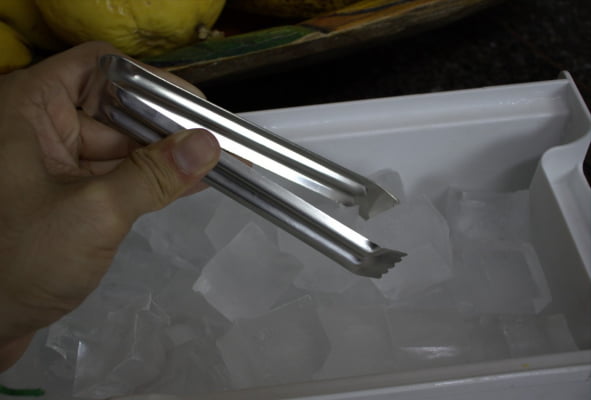 Pinça de gelo salada cozinha pegador culinária aço inox 15cm cor prata full26219