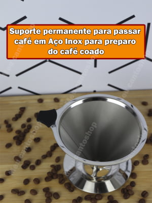 Coador pour Over De Café Pour Over Filtro De Café Chá Reutilizável Individual Aço Inox Não Precisa De Papel