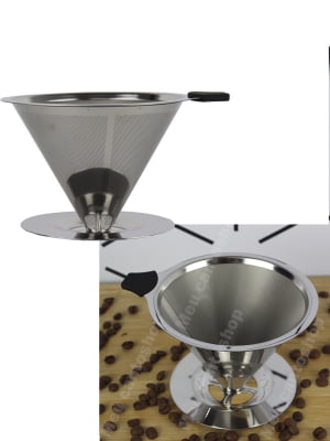 Coador Pour Over Filtro De Café Chá Reutilizável Individual em Aço Inox Não Precisa De Papel suporte resistente