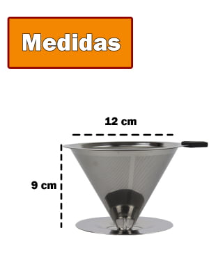 Kit 2 Coadores De Café Filtro De Café Chá Reutilizável Individual em Aço Inox Não Precisa De Papel