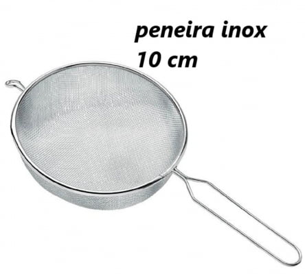 Peneira inox de cozinha fina 10cm Coador MimoStyle escorrer macarrão polvilhar Coar Massas mimo361