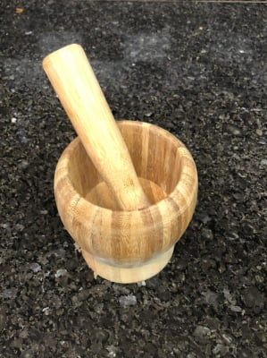 Pilão de madeira bambu macerador socador de caipirinha para drinks e cozinha pilão ck4543