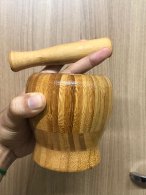 Pilão de madeira bambu macerador socador de caipirinha para drinks e cozinha pilão ck4543