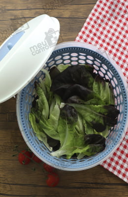 Seca Saladas Elite Giratório Manual Utensílio Cozinha Folhas Legumes Frutas paramount500-Seca Saladas Azul