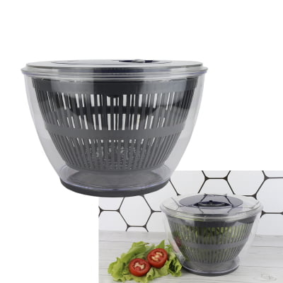 Seca Saladas Grande De Cozinha Centrífuga Folhas E Verduras Semi Automática Azul