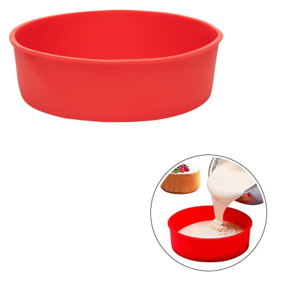 Forma Assadeira Fritadeira Flexível Redonda De Silicone Para Bolos Tortas Utensílio de Cozinha Livre de BPA