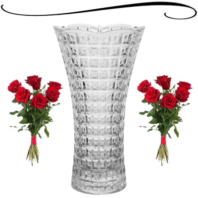 Vaso Floreiro Decorativo de Vidro Cristal Ecológico Para Decoração Plantas Flores Utensílio Chevalier Transparente