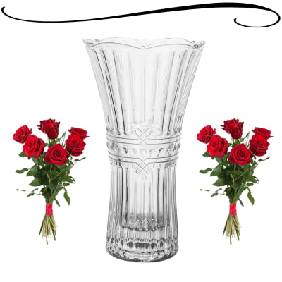 Vaso Floreiro Decorativo de Vidro Cristal Ecológico Para Decoração Plantas Flores Utensílio Fratello Transparente