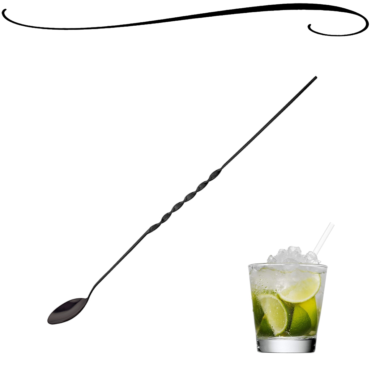 Colher Bailarina Em Aço Inox Para Bartender Bares Ideal Para Drinks Especiais Caipirinhas Barman 35cm 26231