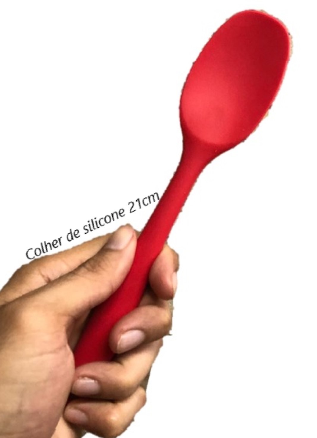 Colher de silicone para cozinha raspadora arroz vermelha alta qualidade 21cm ck4523