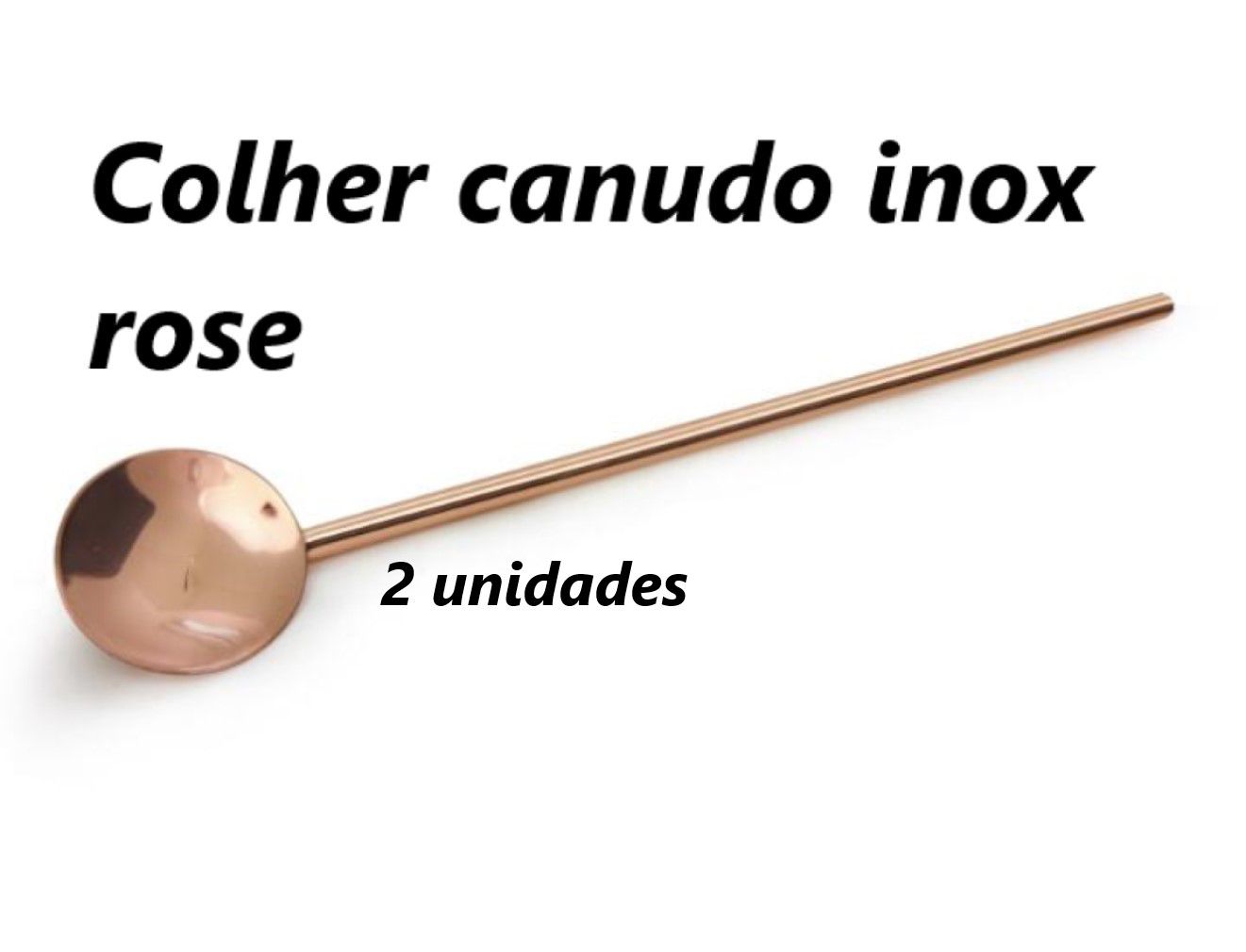 Colher para coquetel 2 unidades inox cobre rose suco drinks colher longa bailarina Mimo6452