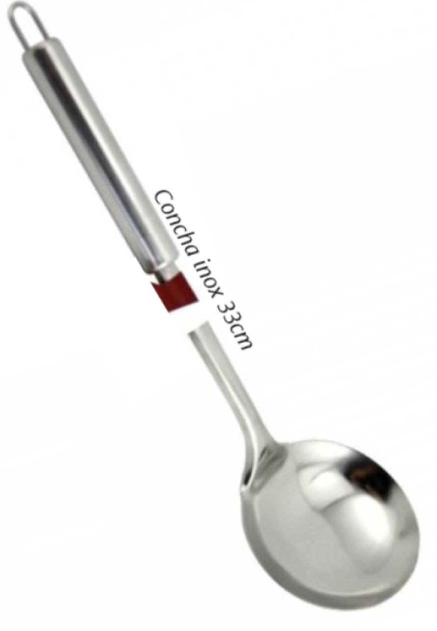 Concha de cozinha feijão utensilio em aço inox 33cm prata ck4380