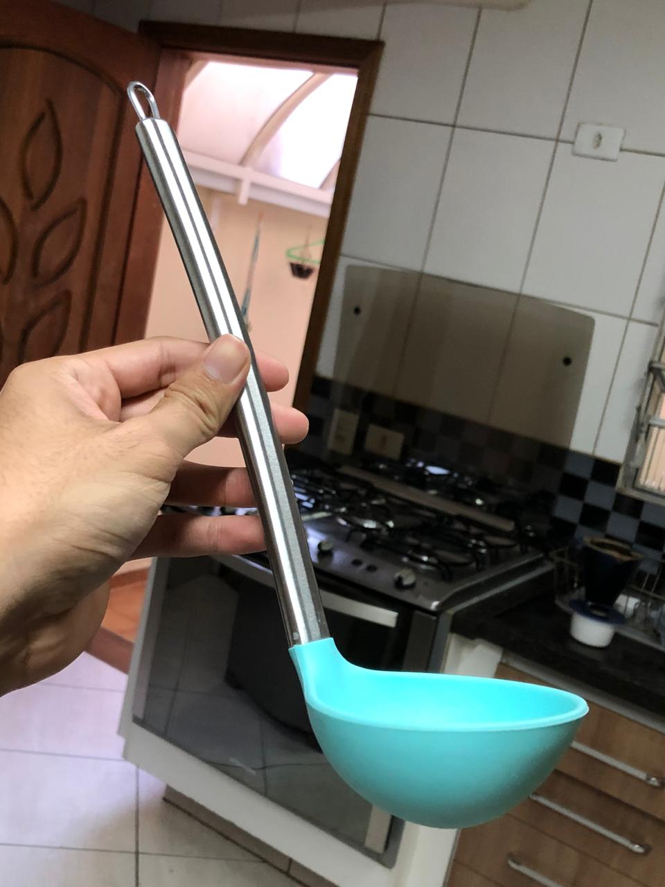 Concha de feijão para cozinha em silicone azul 30cm utensilio de cozinha well wx6680 Meu Canto Concha de feijão para cozinha em silicone azul 30cm utensilio de cozinha well wx6680 Meu Canto