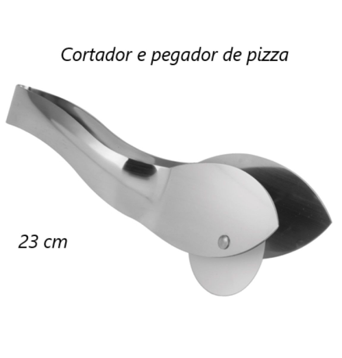 Cortador de pizza e pegador para servir aço inox 23cm uni UD15071
