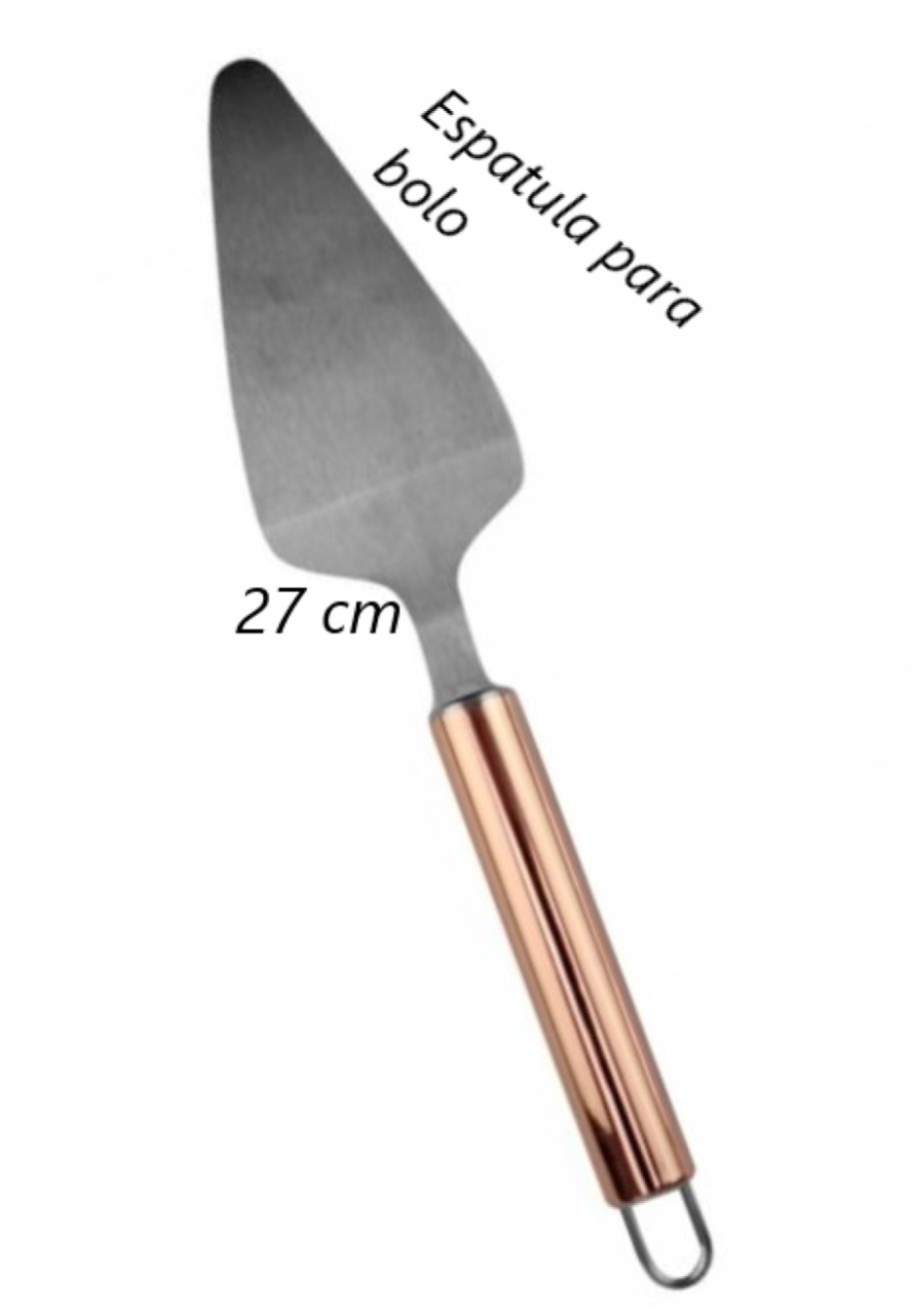Espátula para cortar bolo aço inox rose cobre 27 cm ck4668