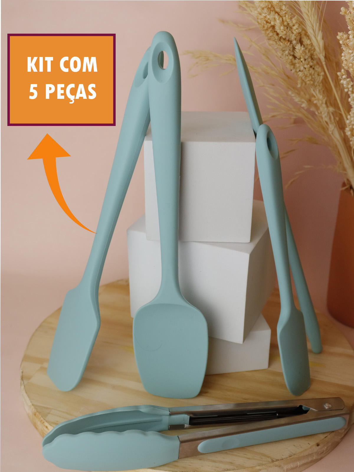 Jogo De Espátulas Pegador Silicone Bolo Confeitaria 5 Peças Livre