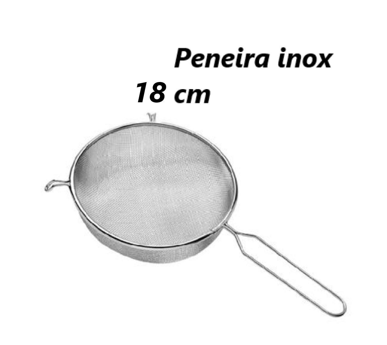Peneira em aço inox de cozinha coar 18cm MimoStyle escorrer macarrão arroz legumes Polvilhar Coador mimo364
