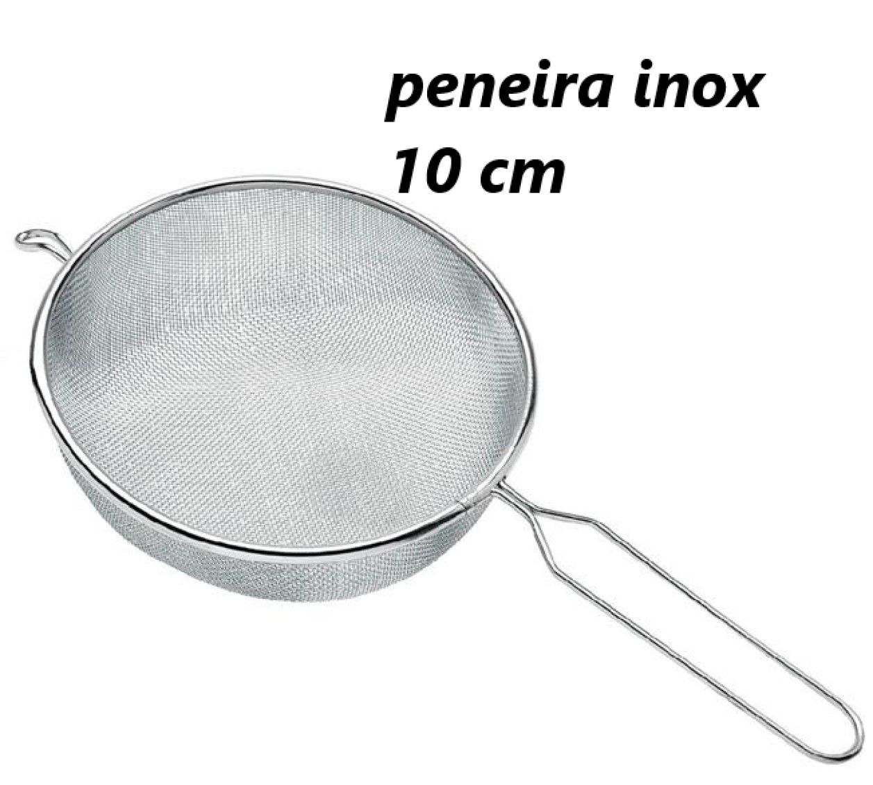 Peneira inox de cozinha fina 10cm Coador MimoStyle escorrer macarrão polvilhar Coar Massas mimo361