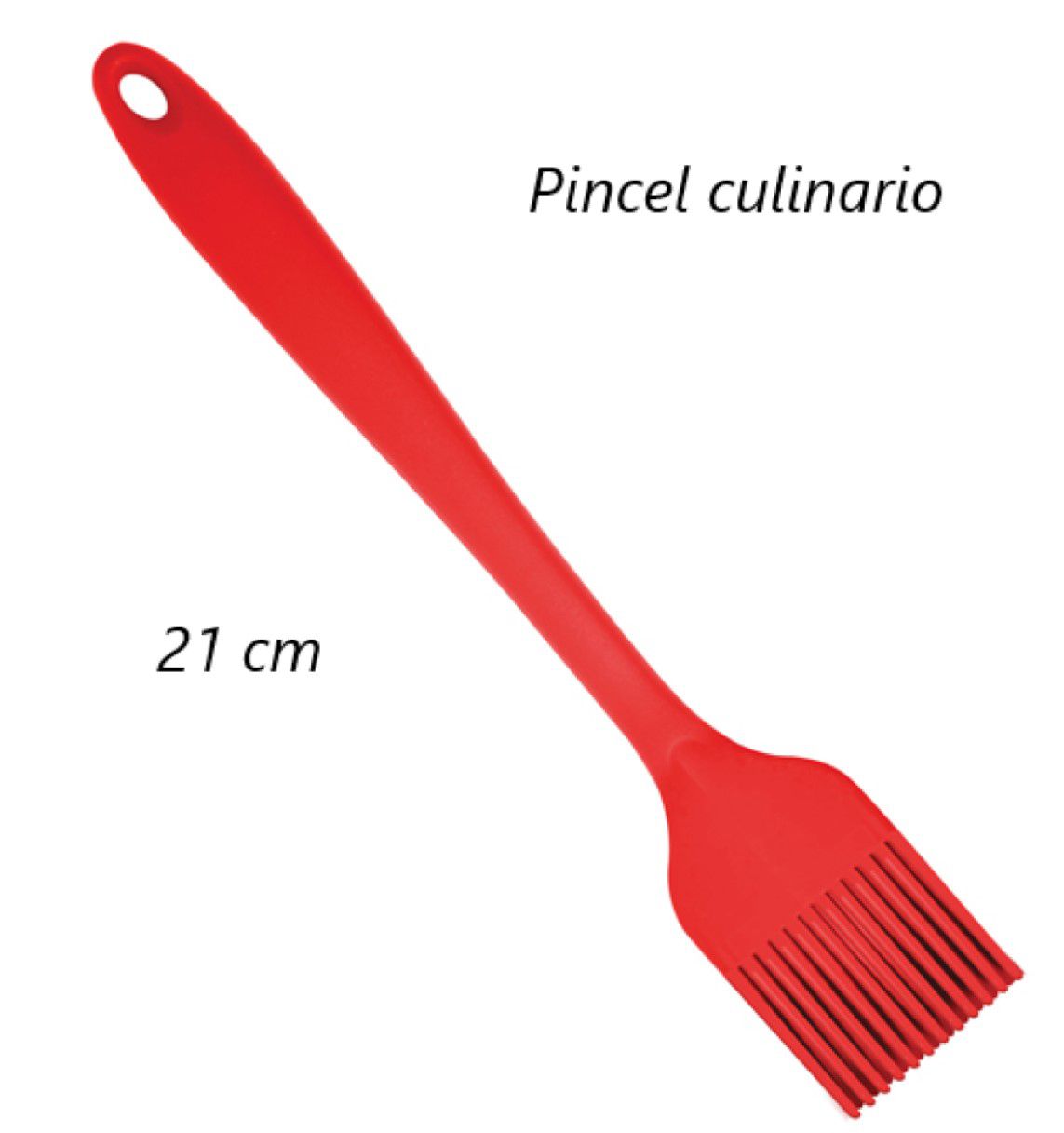 Pincel culinario de silicone untar confeitar 21cm vermelho uni191309