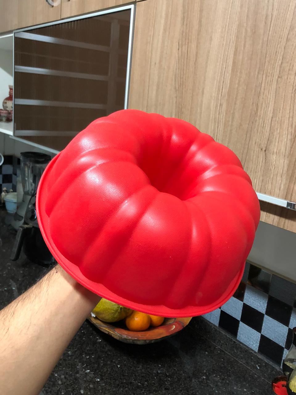 Forma De Silicone Bolo Pudim Assadeiras Grande Vai No Forno