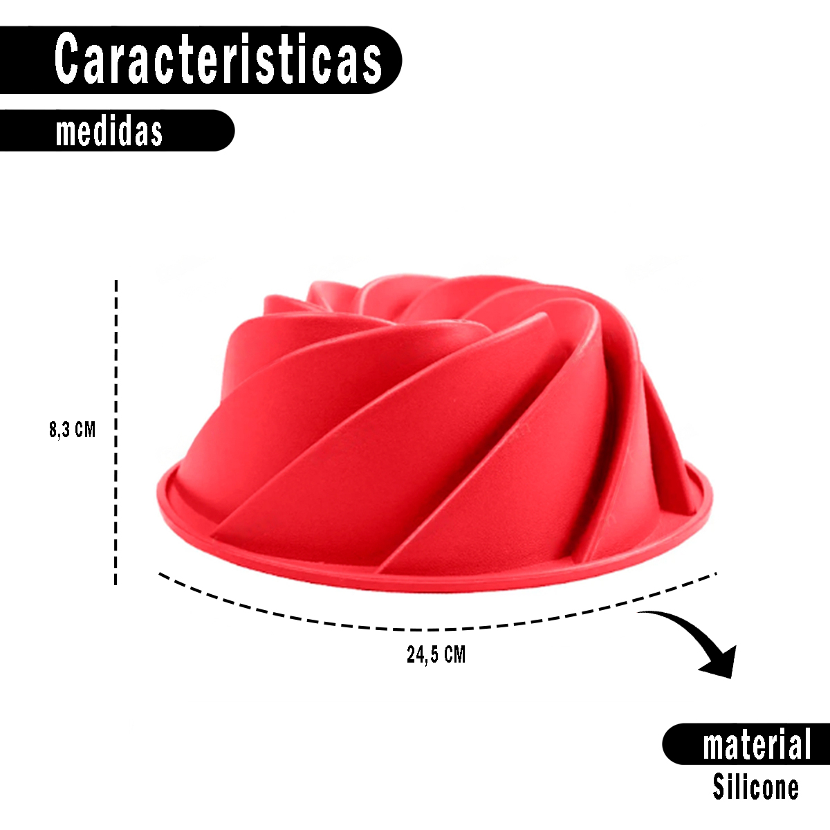 Forma De Silicone Com Furo No Meio Para Bolo Tortas Pudins Formato Espiral  Flexível Resistente a Altas Temperaturas - Meu Canto Shop