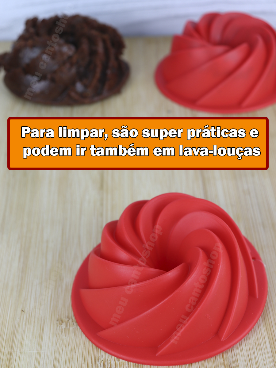 FORMA DE SILICONE ESPIRAL PARA BOLO FLAN PUDIM - FORMA DE SILICONE