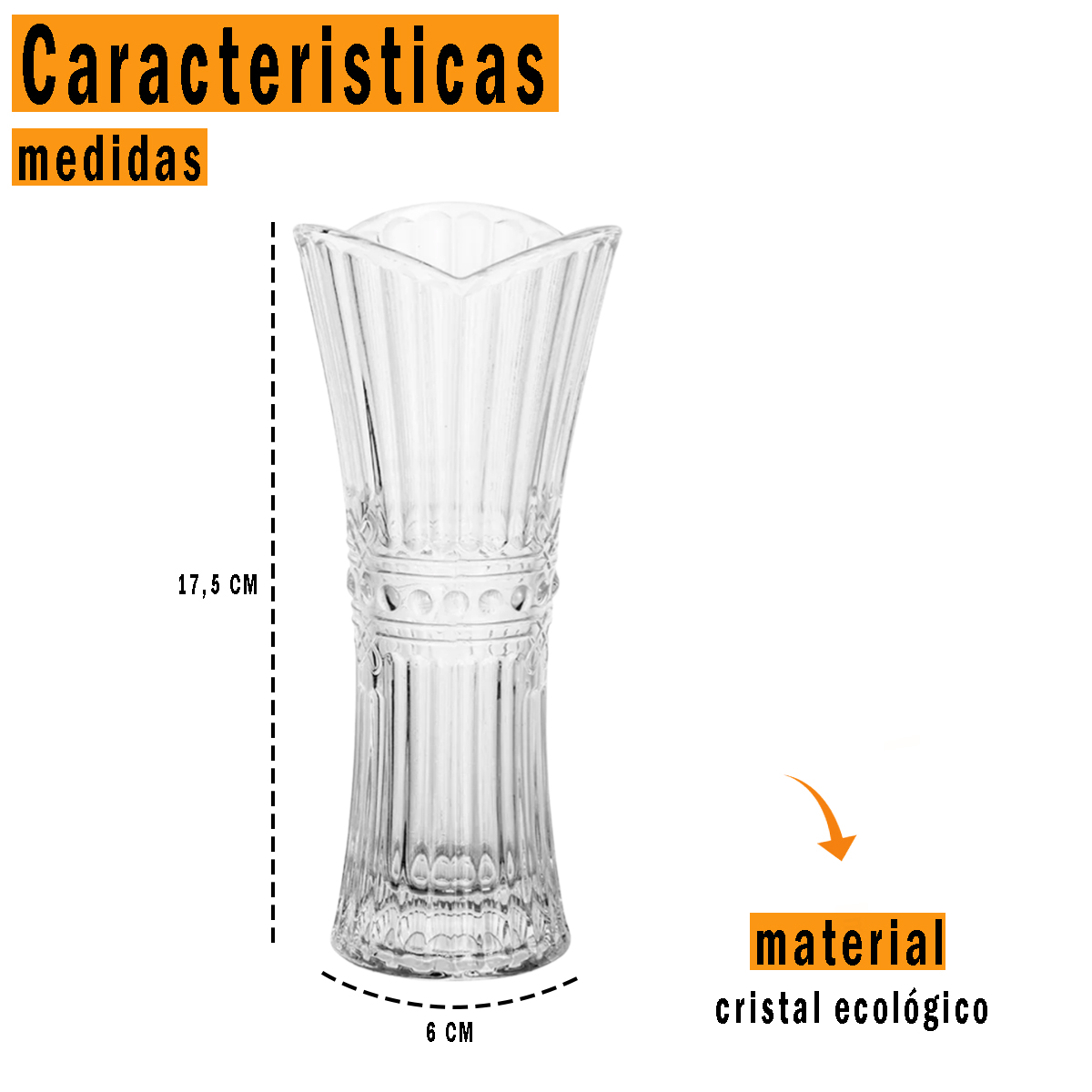 Vaso Decorativo Chevalier de Vidro Cristal Ecológico Para Decoração Buquês  de Flores Plantas Utensílio de Casa - Meu Canto Shop